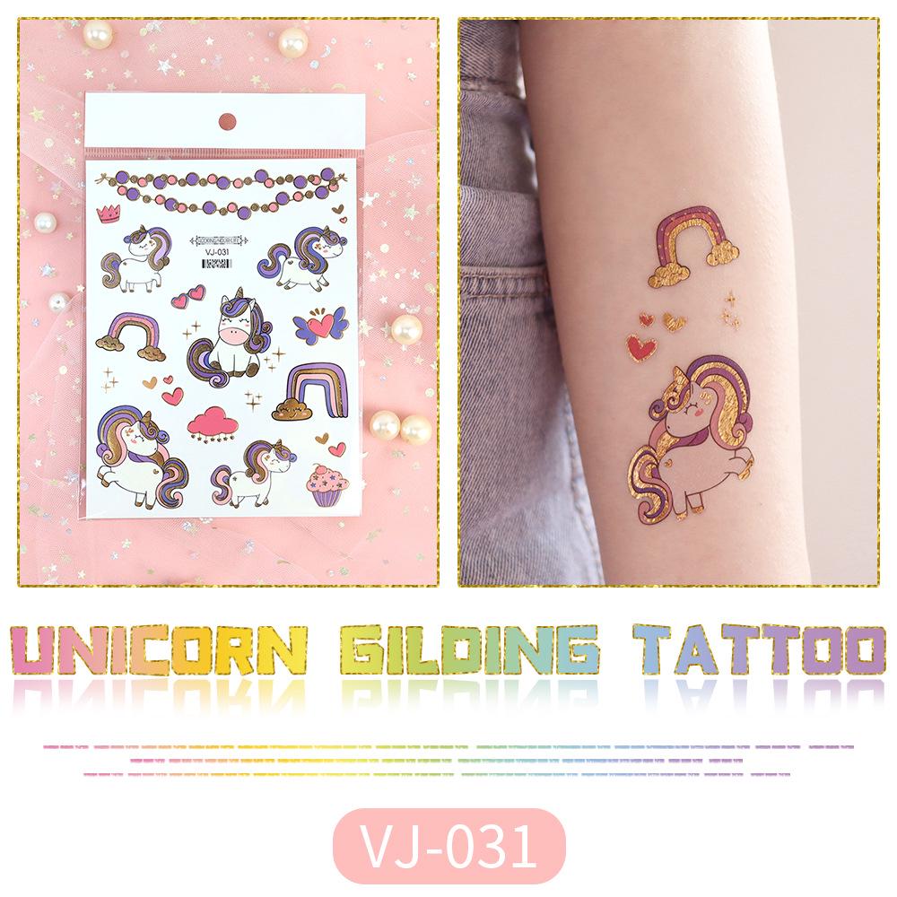 Metallic Unicorn Temporary Tattoos for Kids