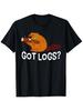Unisex T-shirt Hiking Got Logs Woodworking T-Shirt Friends of Moms and Dads, Black, Crew Neck, Sports Style, Slight