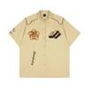 Men's American Retro Hiphop Street Racing Short-Sleeve Summer Shirt - Trendy, Motorcycle-Inspired, Loose, Thin Design