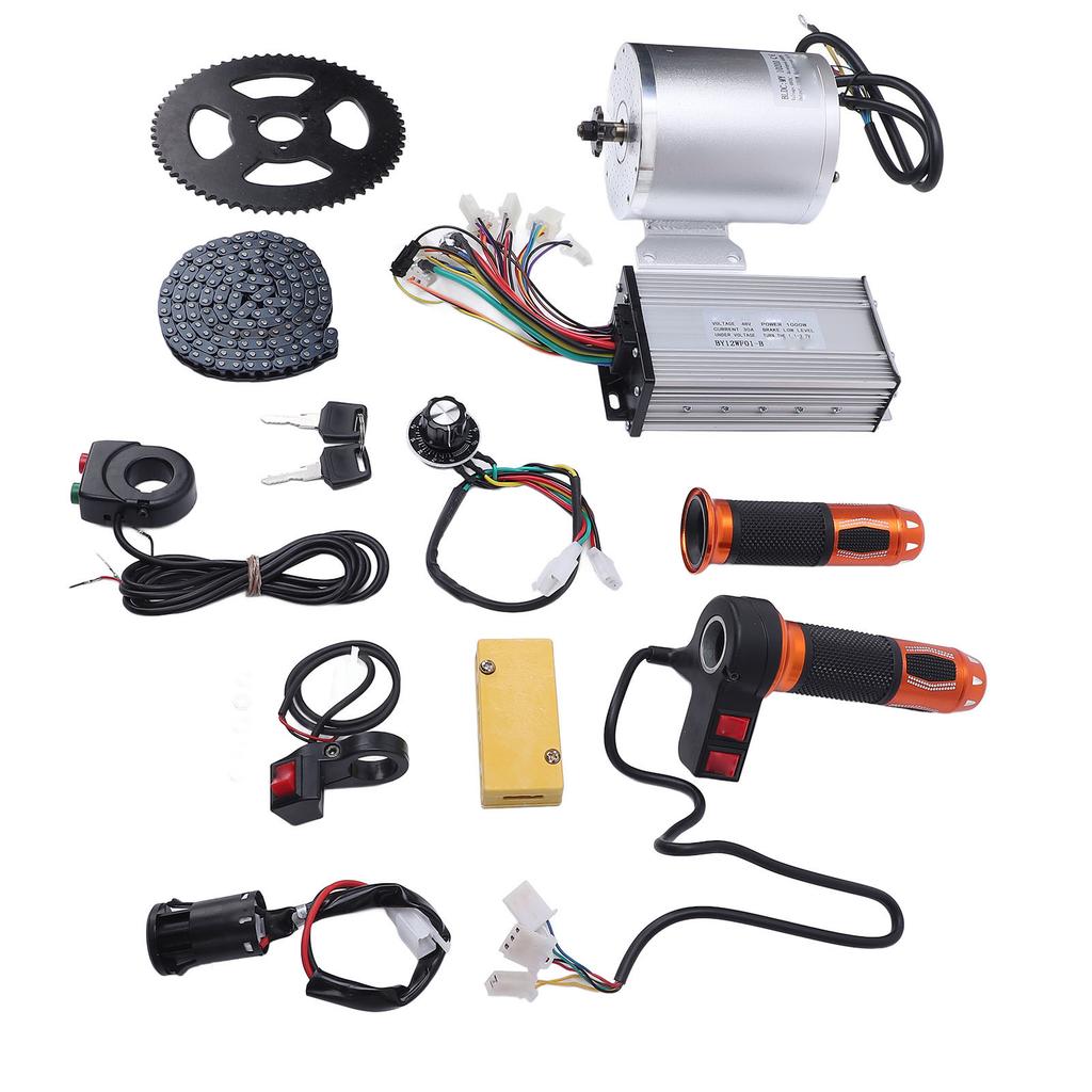 Electric Brushless Direct Current Motor Kit 48V 1000W with Controller Throttle Scooter Motorcycle Conversion Parts
