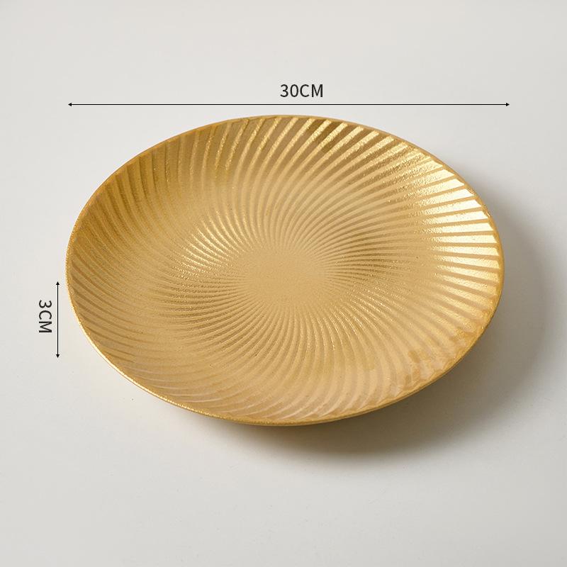 INS Nordic Gold-Toned Candy Snack Tray, Creative Serving Plate for Living Room Dining Table Decor