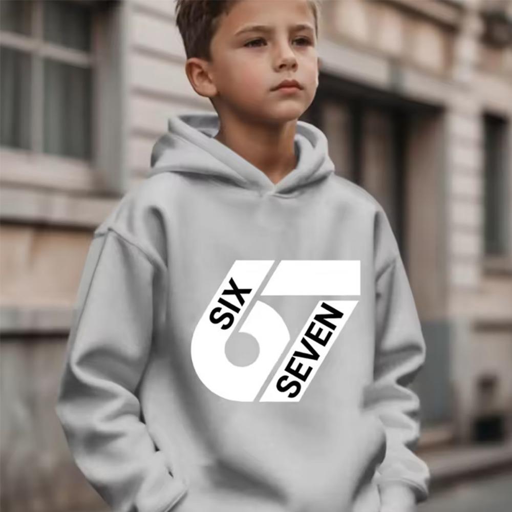 Unisex Graphic Fun 67 Men's Hooded Pullover Sweater Long-sleeved Stylish Street Style Long-sleeved Women Clothing Top