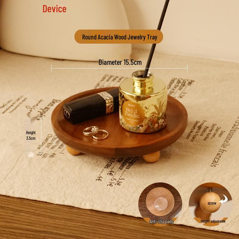 Acacia Wood Jewelry & Perfume Tray - Aromatherapy & Key Storage Decor