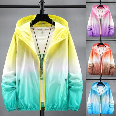 Herren Frühling und Herbst Übergröße Kapuzenjacke Dünn mit Dünner Jacke Atmungsaktiv Leichtgewicht Reißverschluss Abschnitt der Sonne Sonnenschutz Angelbekleidung