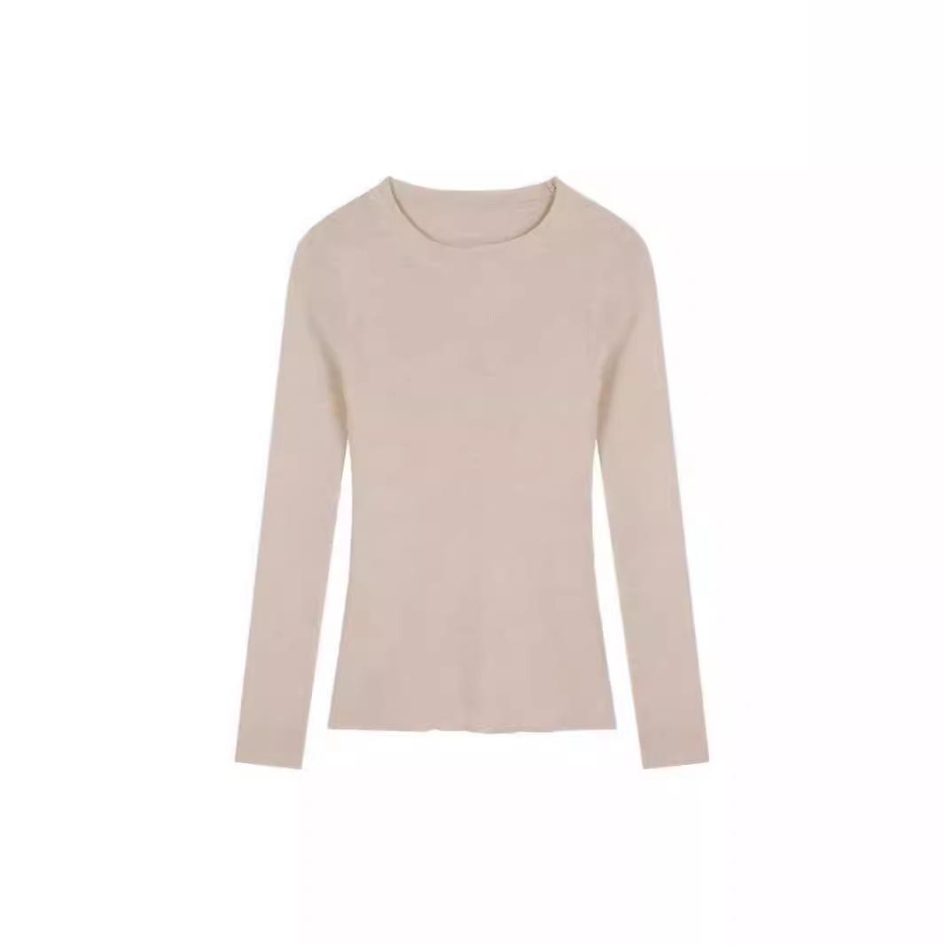 

Топ вязаный мятно-зеленый полупрозрачный с длинным рукавом в корейском стиле - стройнящий и универсальный весенний модный для женщин M