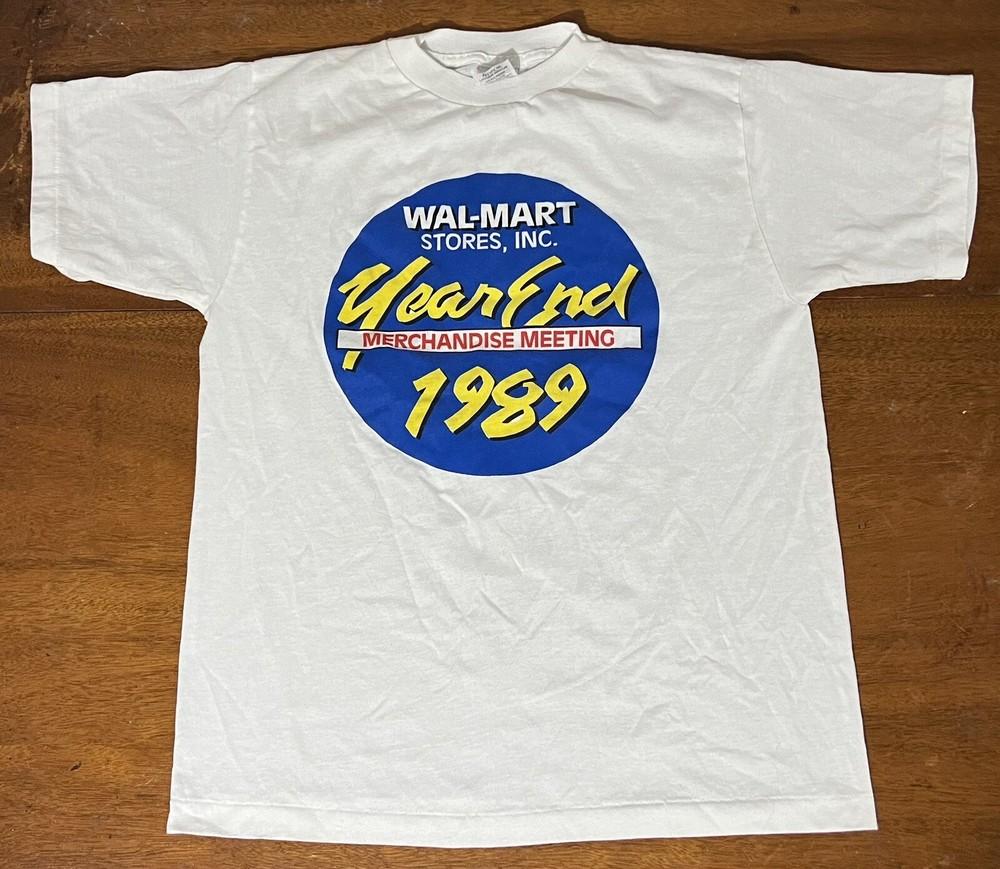Vintage Single Stitch Walmart Year End Merchandise Meeting Shirt Large 1989 Unisex T-Shirt S