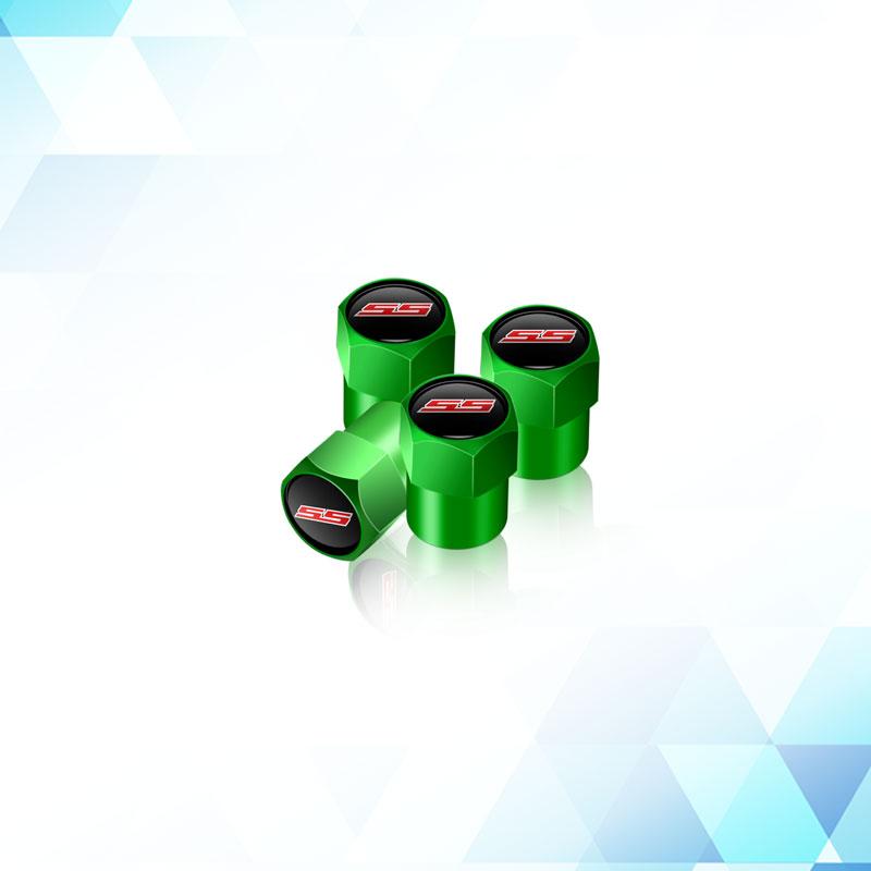 BSQGD1 SS Logo Emblem Metal Car Tire Valve Stem Cap Tire Wheel Stem Air Valve Caps For Chevrolet Sport Cruze Camaro Captiva Aveo 4Pcs