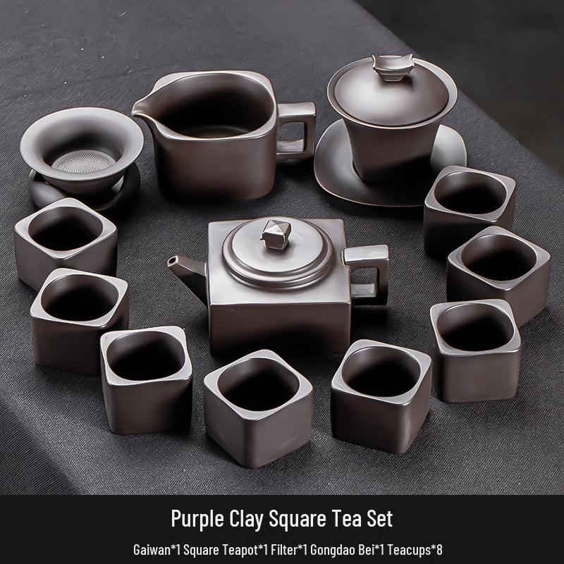 Zisha Square Teapot Tea Set 1