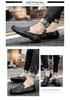 Men's Spring Alligator Pattern Leather Slip-On Shoes - Casual, Trendy, Soft Sole Driving & Work Shoes