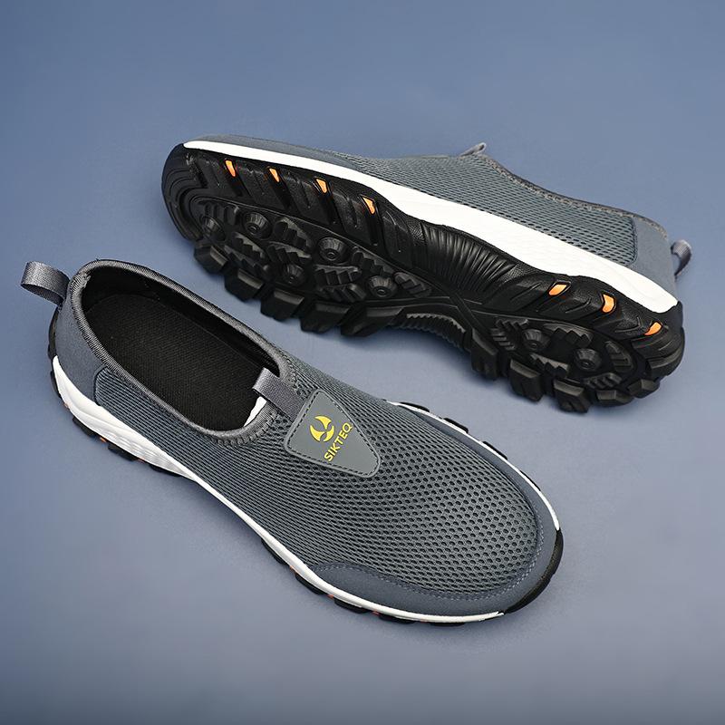 Outdoor Sports and Leisure Men's Shoes Non-slip Mountaineering Mesh Elastic Shoes Breathable Low-top Lightweight Elderly Hiking Shoes