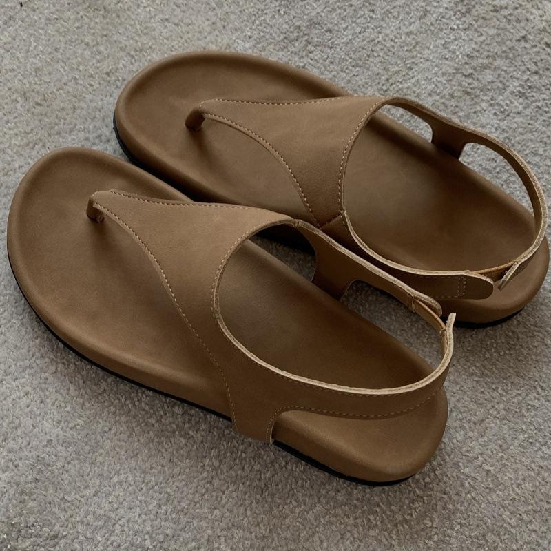 

2025 Минималистичные темпераментные сандалии-балетки с носком «елочка» для отпуска женские 40 хаки