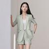 Women's Summer Short-Sleeved Blazer Shorts 3-Piece Set