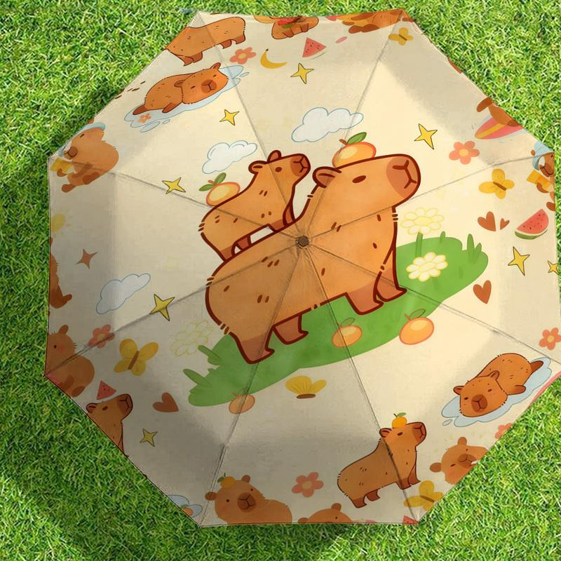 1pc Capybara Summer Pattern Umbrella Design Automatic Opening and Closing Umbrella, High-quality Travel Umbrella,  C1128153