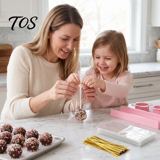 Baking Tool for Cake Balls 3PCS Pop Mold Sets, Food Grade Plastic with Non-stick Cutter And Pusher, Round Ball Maker Decorating Home Accessories