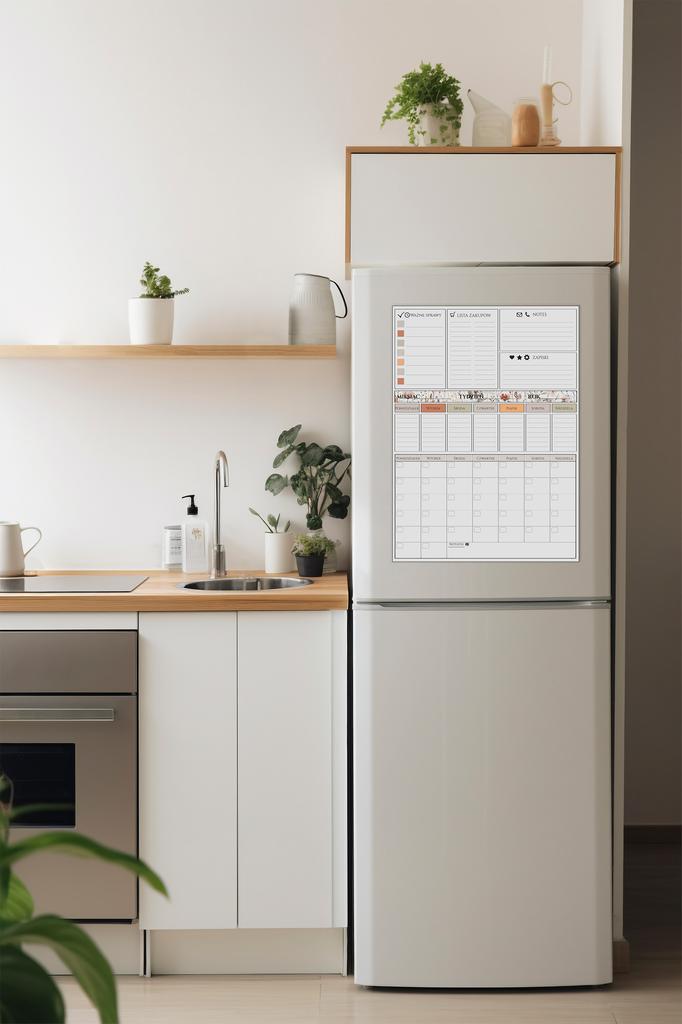 Duży Planer Kalendarz Tablica Magnetyczna Na Lodówkę Pisak + Notes