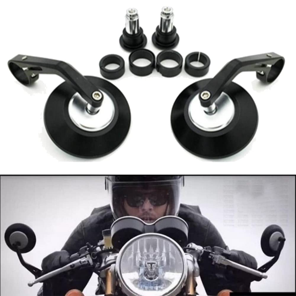Bar End Motorcycle Bar Motorcycle CNC HONDA SUZUKI Left and Right Set X Mirrors, Mirrors, Ends, Universal, Round, Mirrors, Aluminum, YAMAHA, (Black
