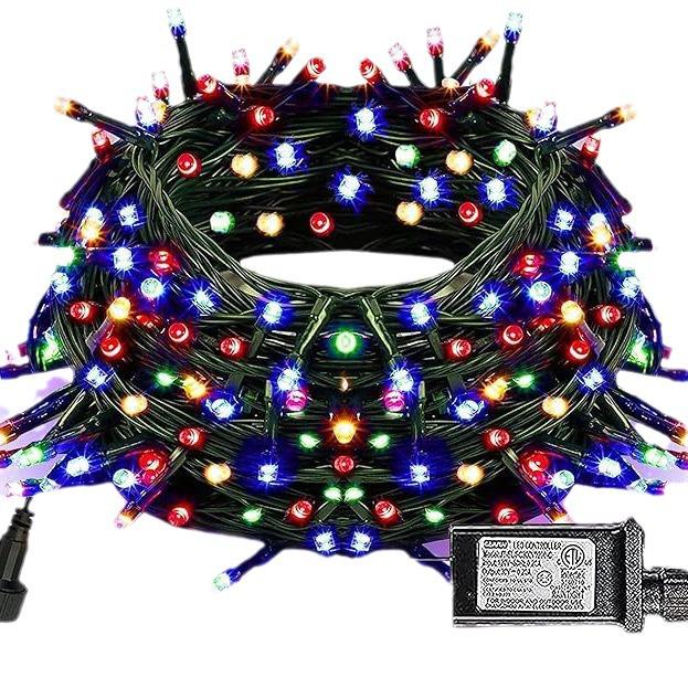 

24V US Standard Flashing Color String Lights for Outdoor Trees and Balconies - Starry Festival Decoration, Low Voltage 100 LEDs - Eight Functions