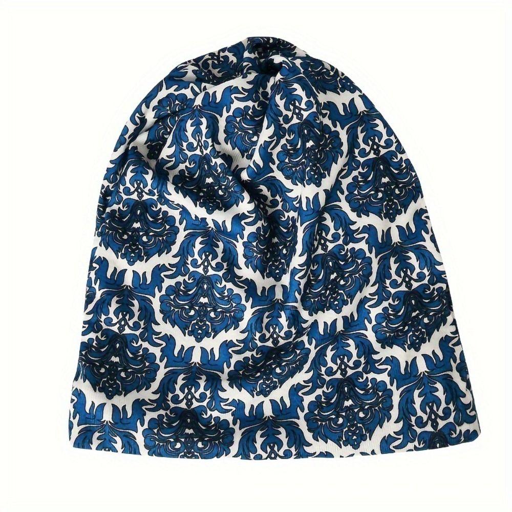 Contrasting Colors Pullover Hat Plaid Print Keep Warm Women's Pile Hat  Autumn and Winter