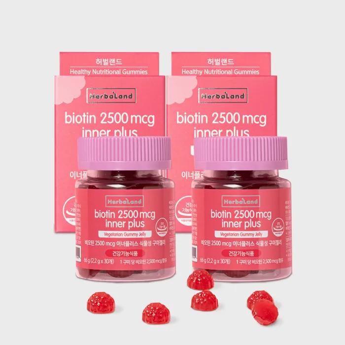Biotin 2500 mcg Innerplus Vegetable Gummy Jelly 2 bottles