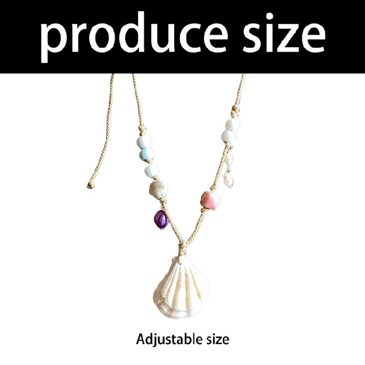 Natural Beaded Shell Necklace Lightweight Summer Jewelry Versatile Beachwear Accessory Gift for Women And Teens