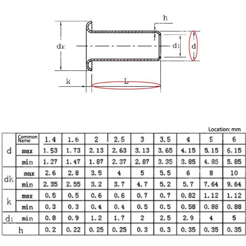 Rivetti a foro passante M0.9 M1.3 M1.5 M1.7 Passacavi cavi Chiodi metallici placcati ottone per circuiti stampati PCB(Confezione da 1000)