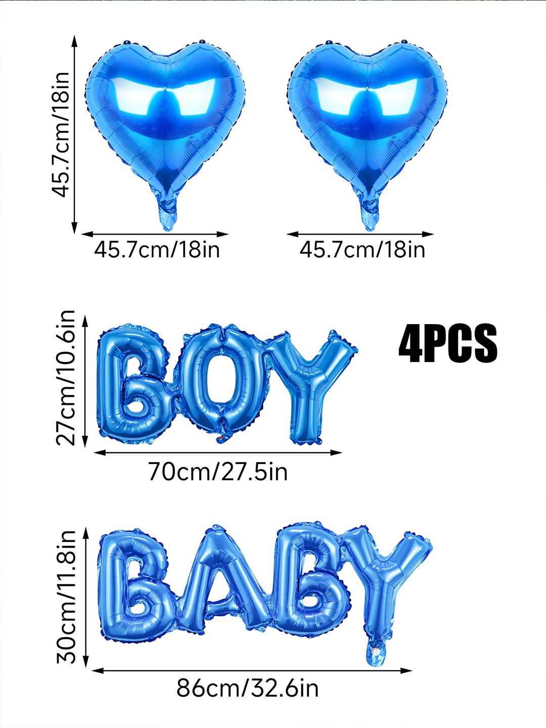 

4 шт. Голубые воздушные шары из фольги в форме сердца для мальчика, для вечеринки по случаю дня рождения мальчика, для празднования пола ребенка, для украшения дома Other