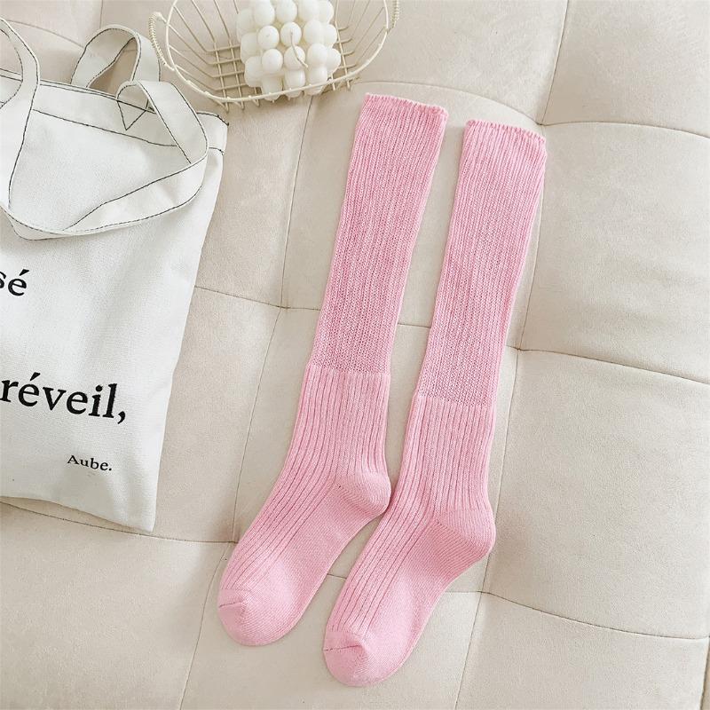 Leg Stockings - Children's High-waisted Spring-autumn Long Stockings with Thick Pile and Anti-bacterial, Moisture-absorbing Properties