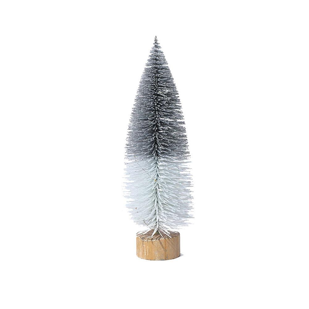 Double Color Christmas Tree Ornament Creative Micro Landscape Model Snow Pine Tree  Gift