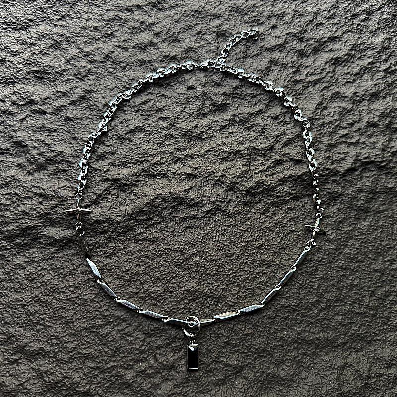 

Мужское минималистичное ожерелье из нержавеющей стали с молнией - Высококлассный, трехмерный европейско-американский стиль