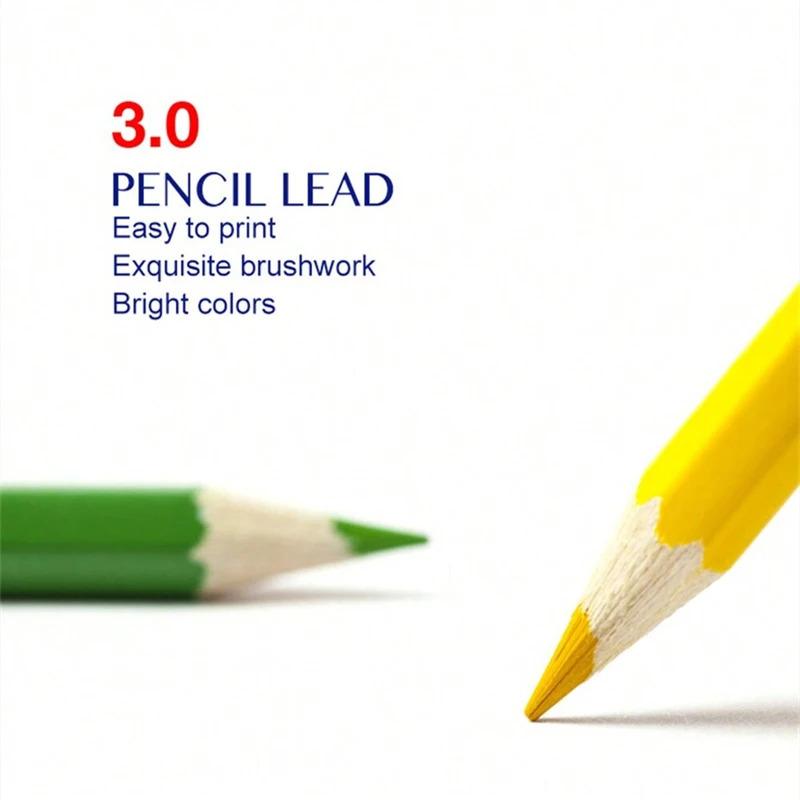 Oily Colored Pencils Set (12 Colors) - Hexagon Wooden Handle, Perfect for Painting, Sketching, Art Design & Student Use