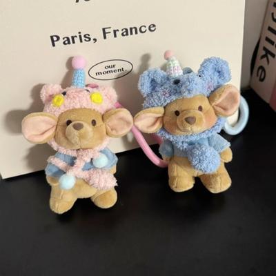 Cute Cartoon Roo Mouse Plush Toy Kawaii Smiling Mouse Doll Bag Pendant Stuffed Animal Movie Figure Plushies Birthday Gifts Girl