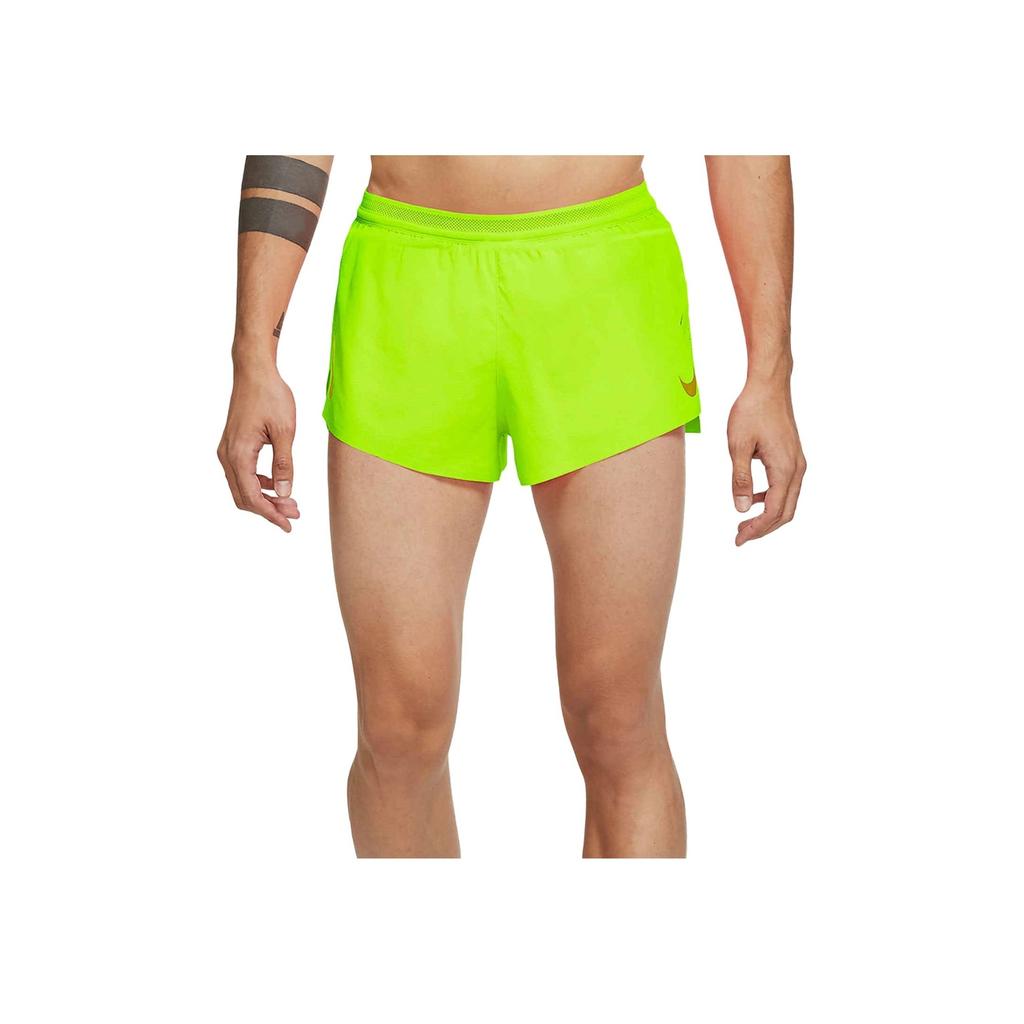 Nike Moisture-Wicking Solid Color Running Shorts Men Bottoms Fluorescent-Yellow CJ7838-702
