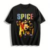 90s Spice Girls Spice Album Cover Print Casual T-Shirt Y2K Pop Music Fans Retro Style Crew Neck Top Pure Cotton T-shirt