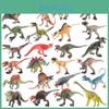 Яскравий набір фігурок динозаврів, що включає реалістичні моделі Т-рекса, Раптора та Трицератопса для гри