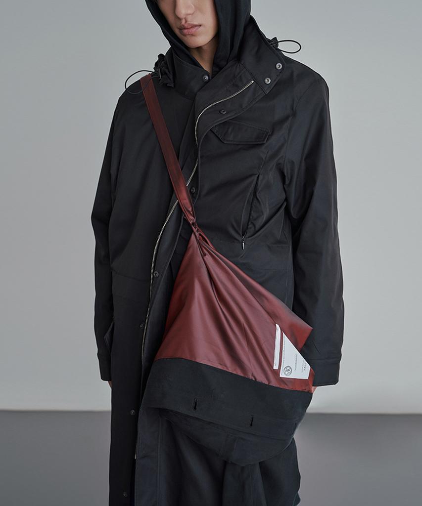 Yiyae Detachable Hood Long Cover Coat Black