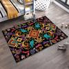 Colorful Abstract Carpet with Birds, Floral Patterns, and Geometric Shapes Suitable for Use As an Anti-slip for Living Room Bedroom Sofas