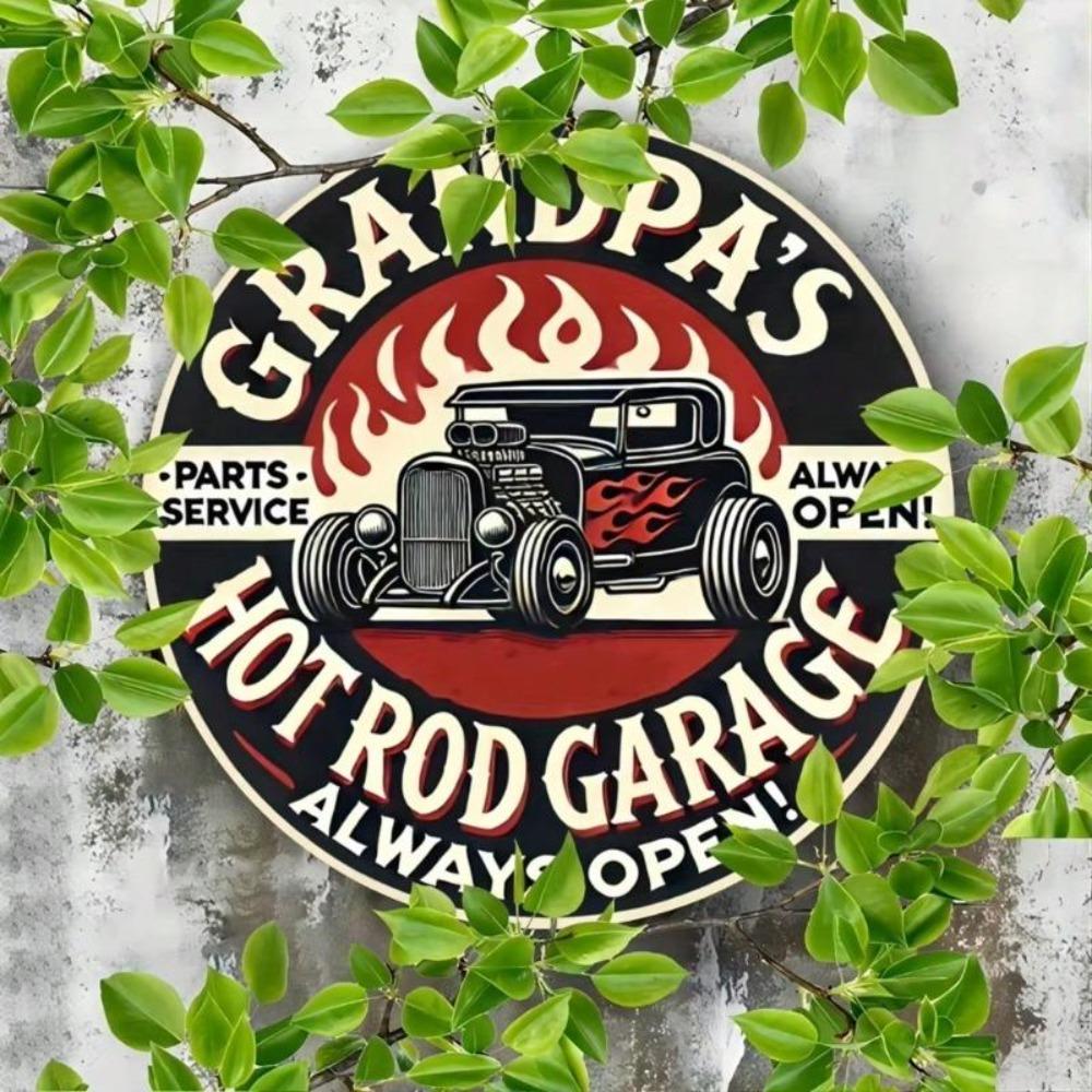 Hot Rod Car Metal Wall Art Vintage Garage Decor Rustproof Aluminum Sculpture