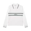 MALBON GOLF Brushed Ribbed Knit Hybrid Polo Shirt Ivory (Woman)