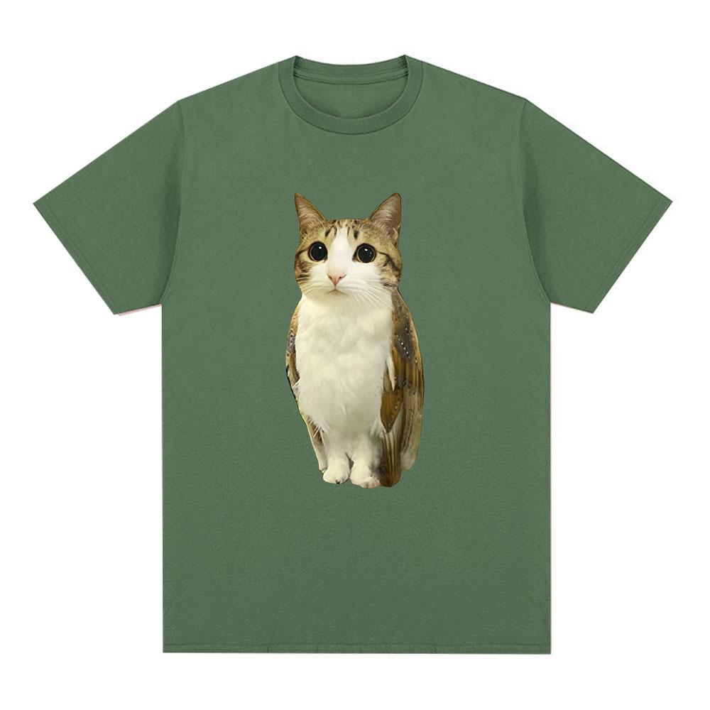Cat Owl Funny Meowl Meme Brainrot Graphic Tshirts Unisexs Women Clothing Fashion Short Sleeves Tshirt Cotton Oversized T Shirts