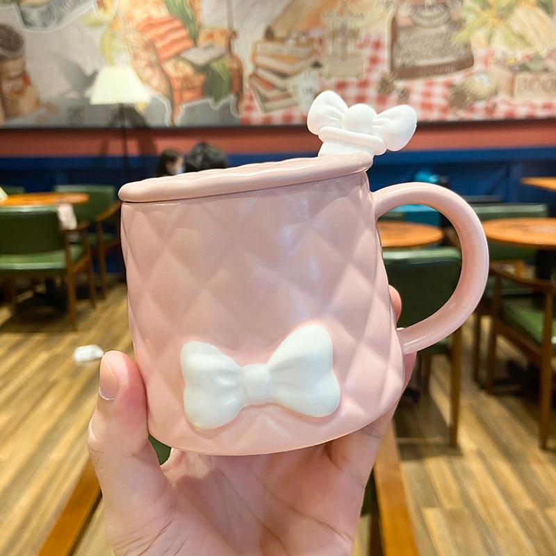 Nordic Creative Bow Mug Ceramic Cup Coffee Cup Milk Cup Breakfast Cup