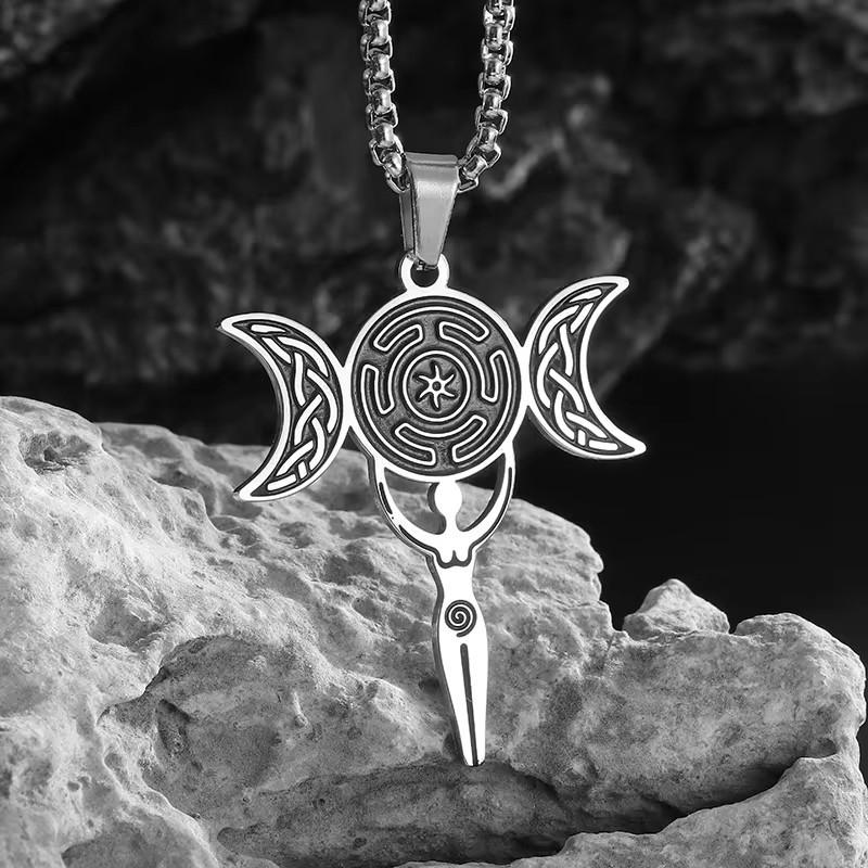 

Triple Moon Witch Knot Necklace for Men and Women