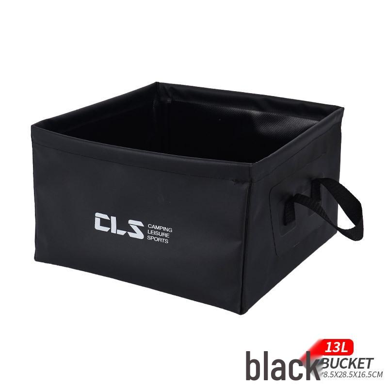 

Portable Folding Water Basin: Camping and Travel Bucket for Fishing, Face, and Foot Washing 13L чорний