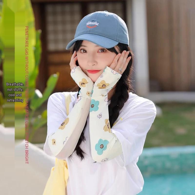 Sonnenschutz Eisärmel Damen Sommer Trendige UV-Blockierende Handschuhe