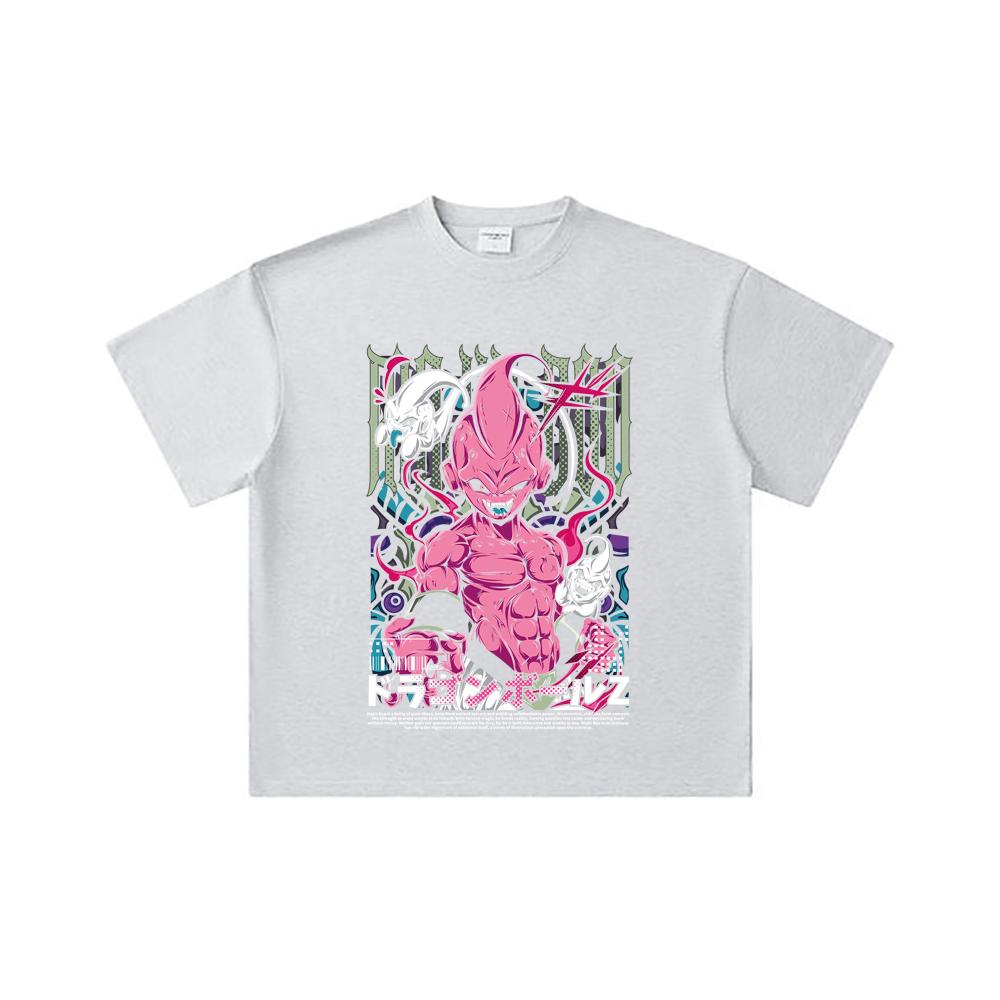 260 GSM Double Yarn 32 Count 100% Cotton Dragon Ball V67 Majin Buu Print Unisex Heavy Cotton T Shirt