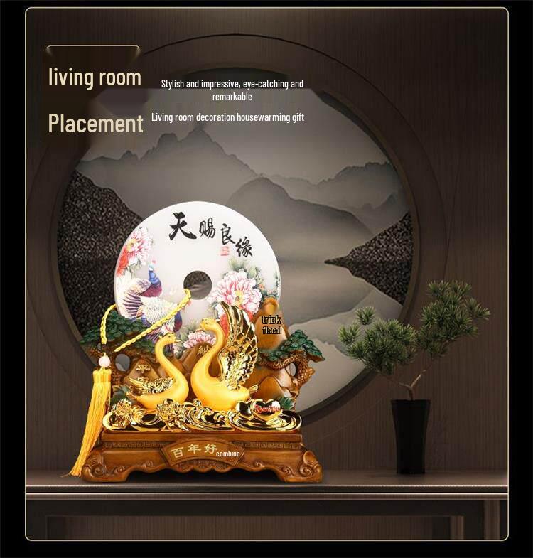 Century of Harmony Wedding Ornament: Elegant Gift for Friends & Newlyweds - Perfect for Living Room, Entrance, or Wine Cabinet Décor
