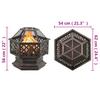 Vidaxl Rustic Fire Pit with Poker, 62X54X56 Cm, Xxl, Steel