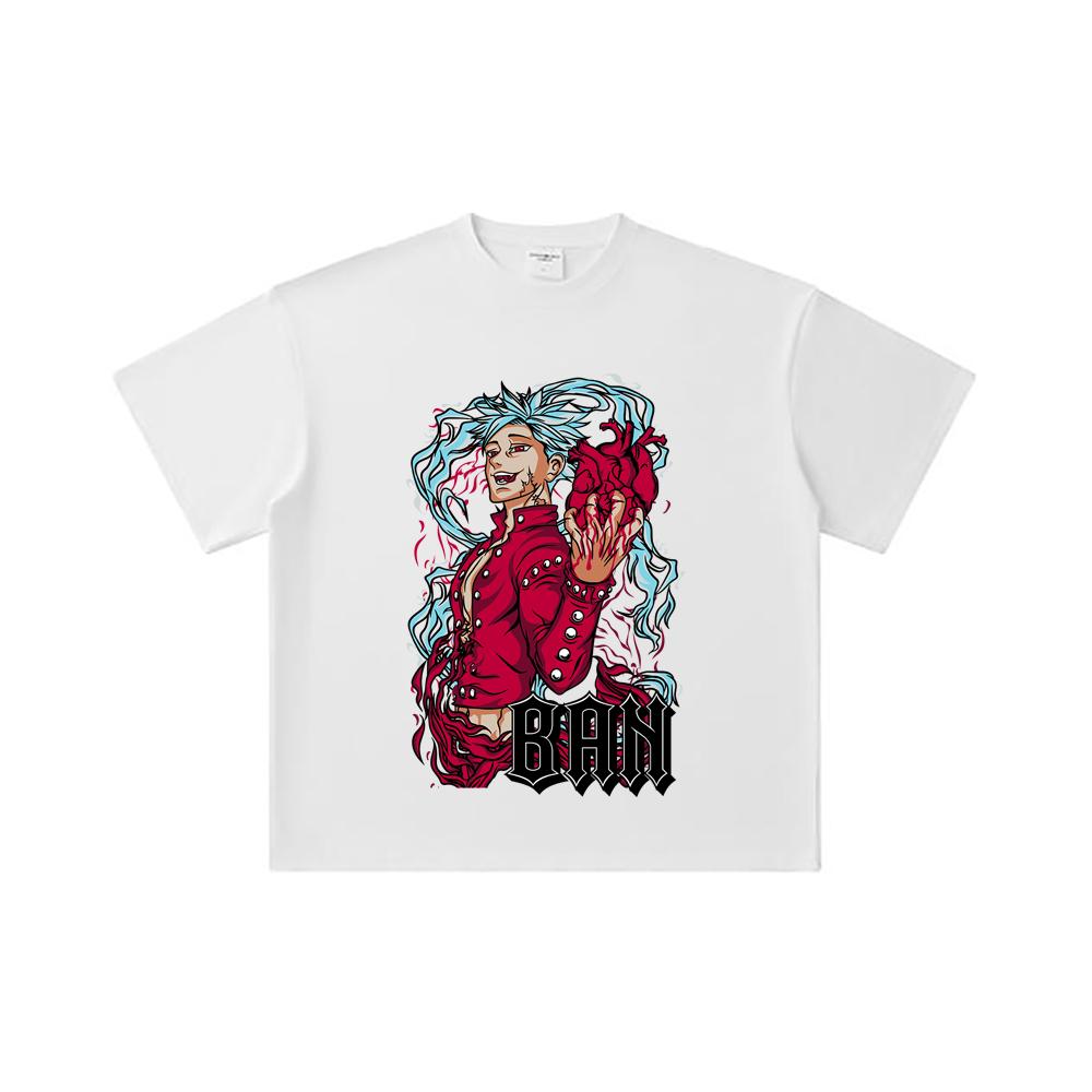 260 GSM Double Yarn 32 Count 100% Cotton Seven Deadly Sins V1 Ban Print Unisex Heavy Cotton T Shirt