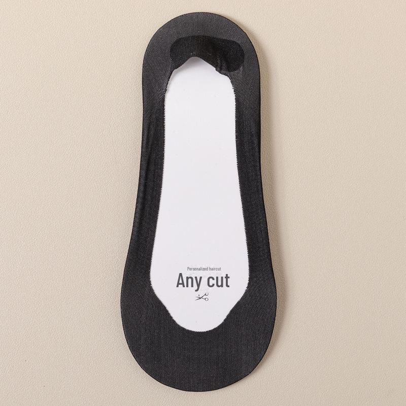 Women's Ultra-Thin Non-Slip Summer Boat Socks: Pure Cotton, Shallow, Heel-Secure, High Heel Compatible