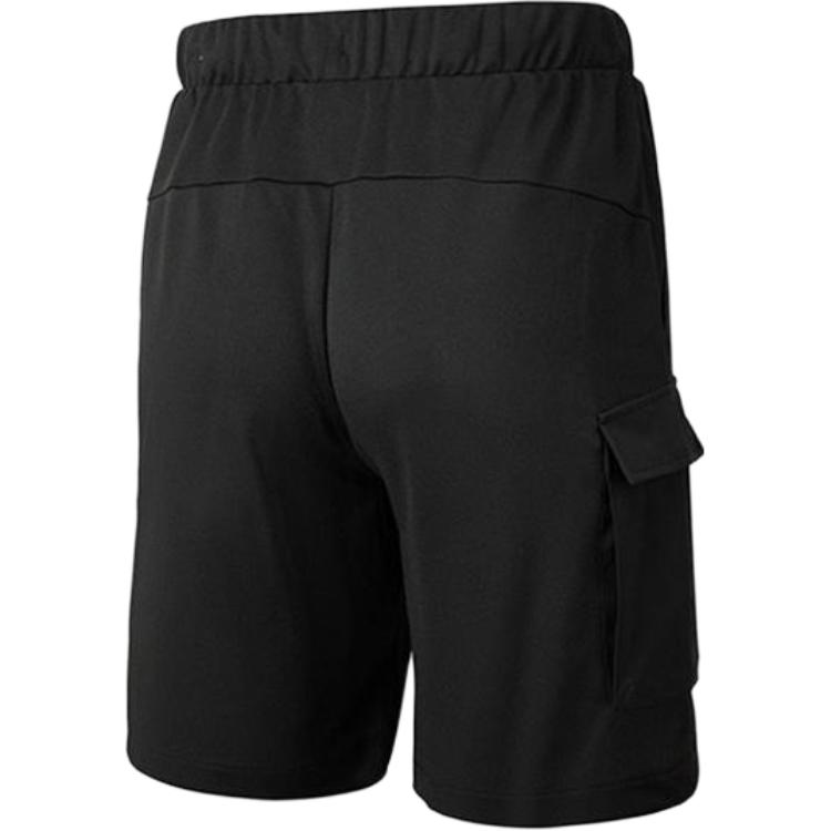 PUMA Solid Color Drawstring Straight-Leg Sports Shorts Unisex Bottoms Black 678009-01