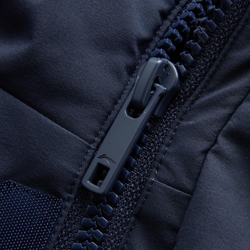 Li Ning Sports Trend Series Solid Color Hooded Zipper Cold Resistant Winter Outdoor Mid-Length Down Jacket Men Outerwear Deep-Navy-Blue AYMU361-3